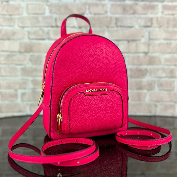 MICHAEL KORS JAYCEE LEATHER XS BACKPACK CONVERTIBLE SHOULDER BAG Electric Pink - Picture 9 of 9